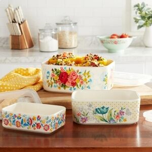 Pioneer Woman Sweet Rose Rectangle Bowl Set